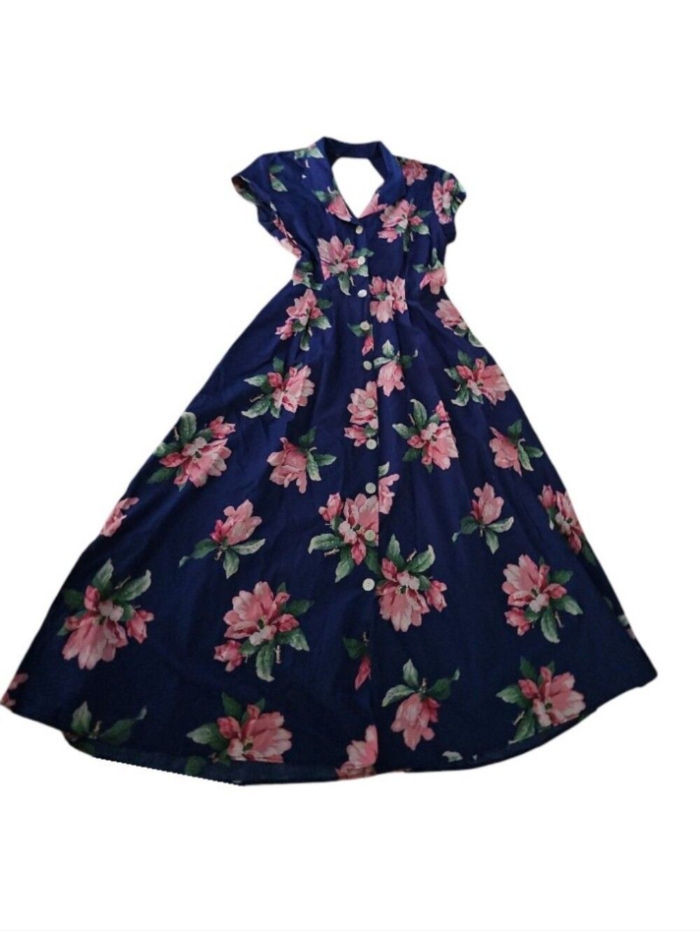 Vintage Carol Anderson California Floral Midi Dress USA Cotton M Cottagecore - Picture 5 of 15